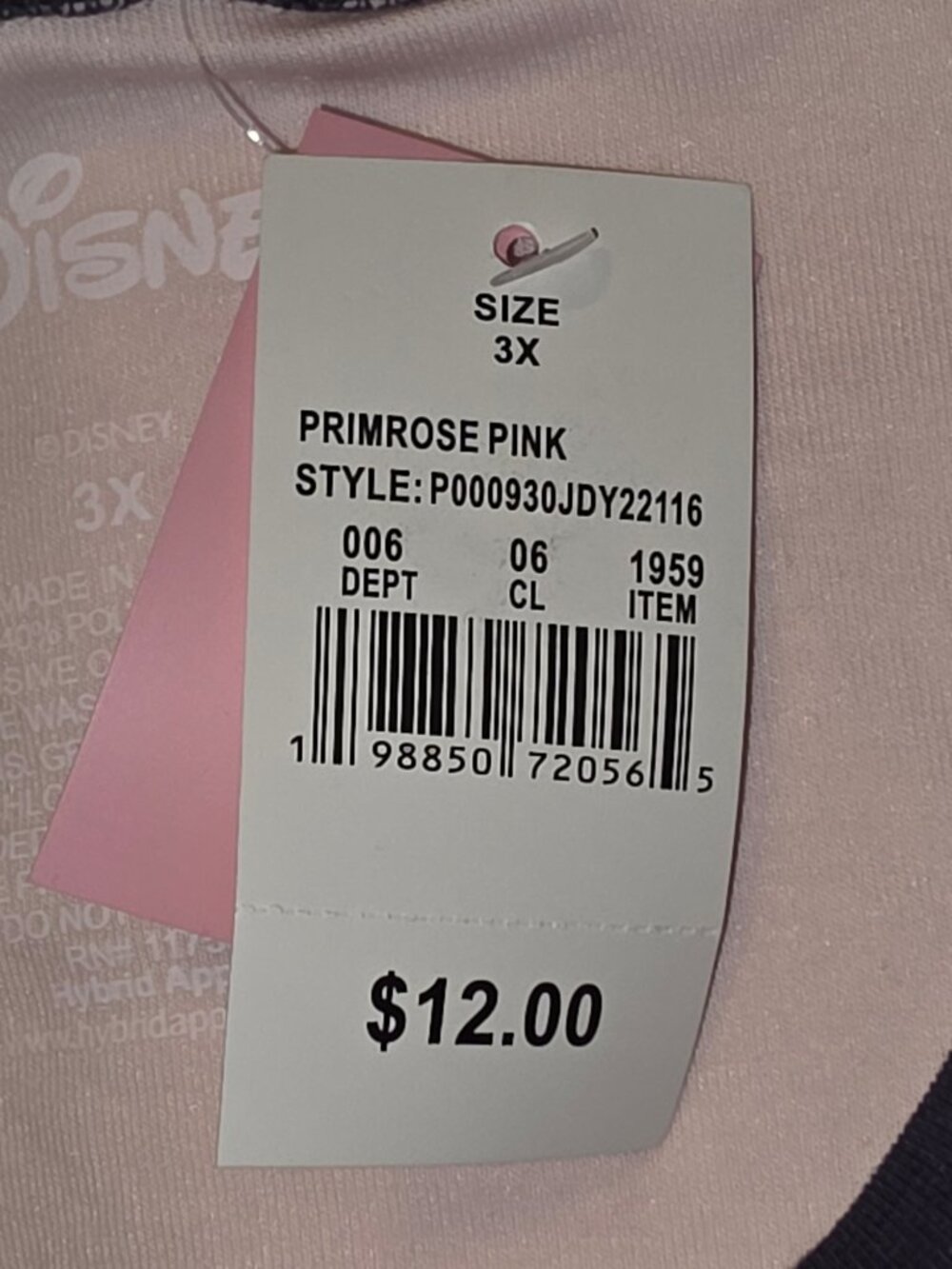 Women's Daisy Duck Short Sleeve Graphic Baby T-Shirt - Light Pink 3X - Picture 5 of 5